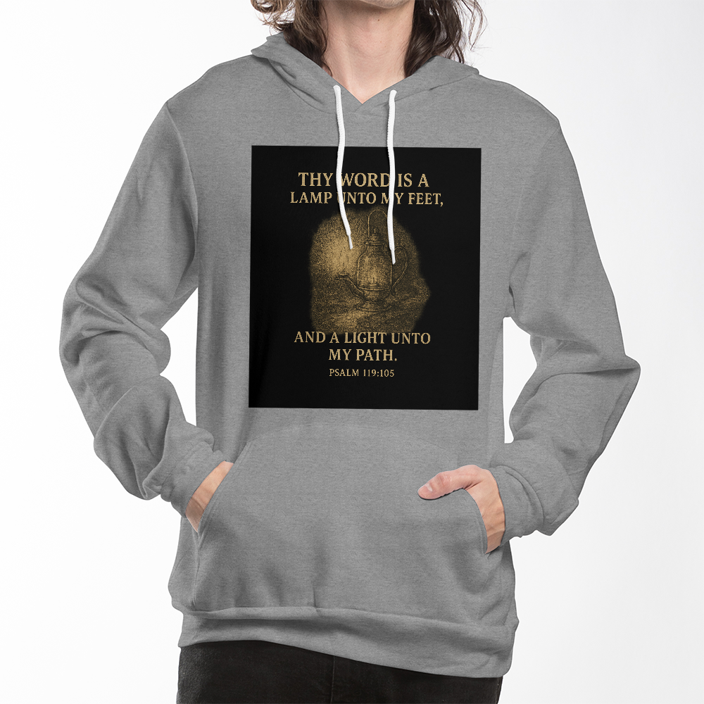 Thy Word Is a Lamp Hoodie – Psalm 119:105 Scripture Sweatshirt – Faith-Based Apparel for Men