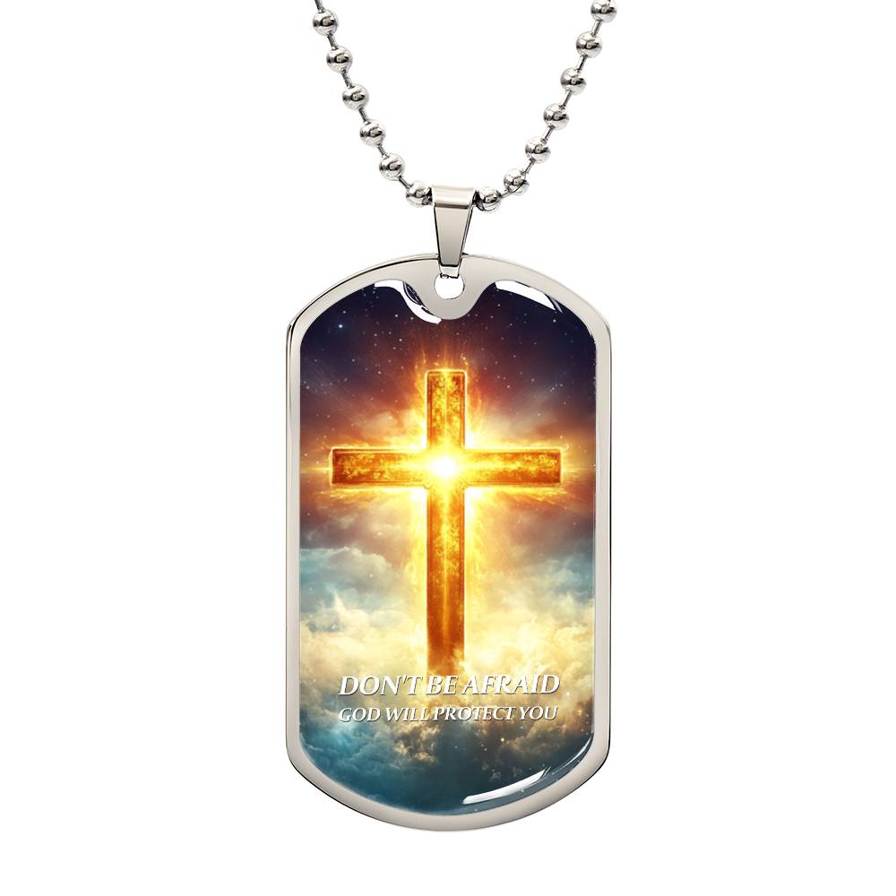 Faithful Cross Pendant – 18K Gold Plated, Custom Engraved, A Keepsake of Divine Blessings.