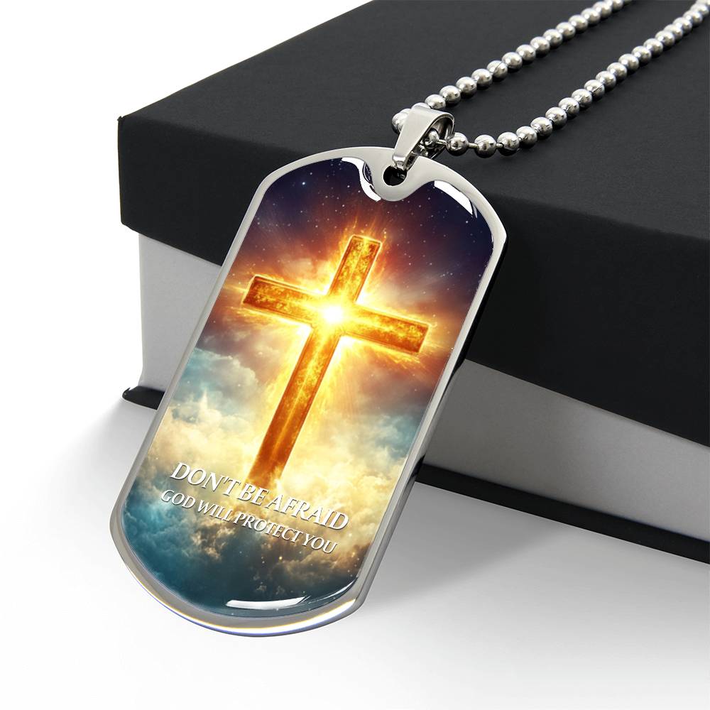 Faithful Cross Pendant – 18K Gold Plated, Custom Engraved, A Keepsake of Divine Blessings.