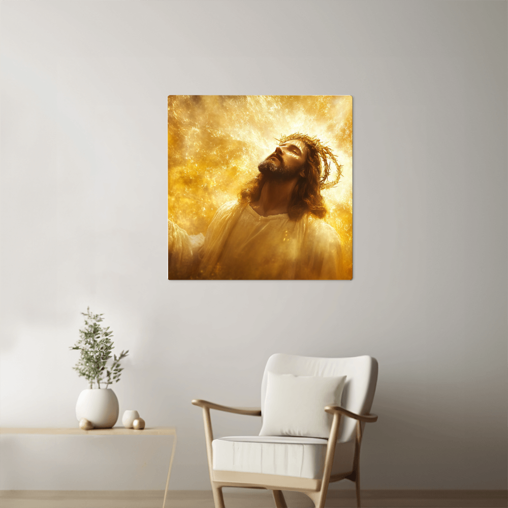 Divine Glory Wall Decor – Radiant Christ, Crown of Thorns, Light of Heaven”