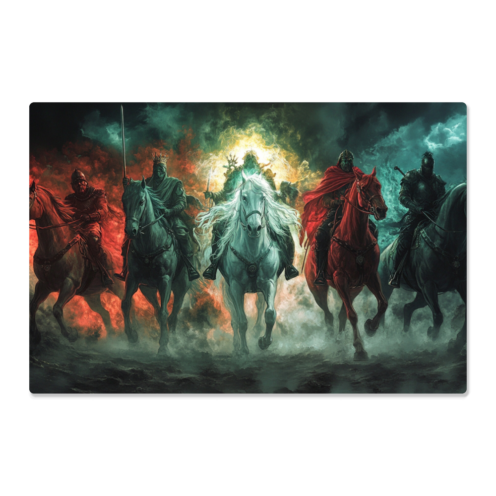 Apocalypse Riders – Vibrant High Gloss Metal Art Print, A Symbolic Interpretation of the Apocalypse