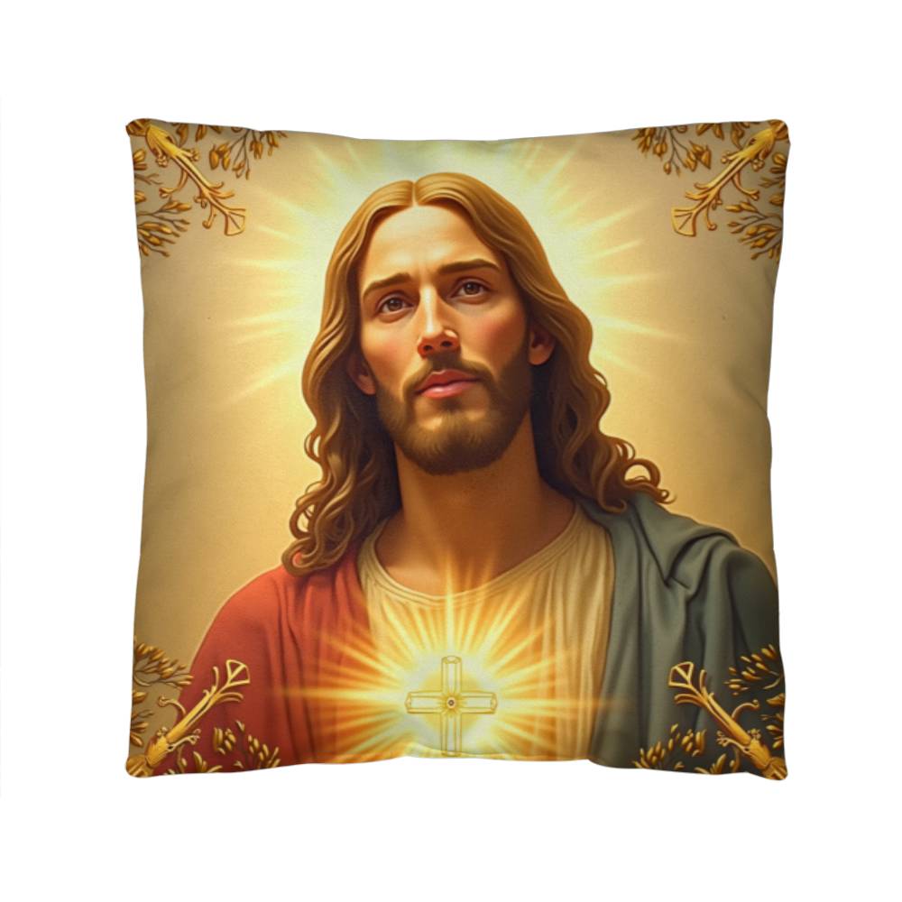 Holy Light Guard Pillow– Jesus’ Portrait, Peaceful Aura, Perfect for Reflection