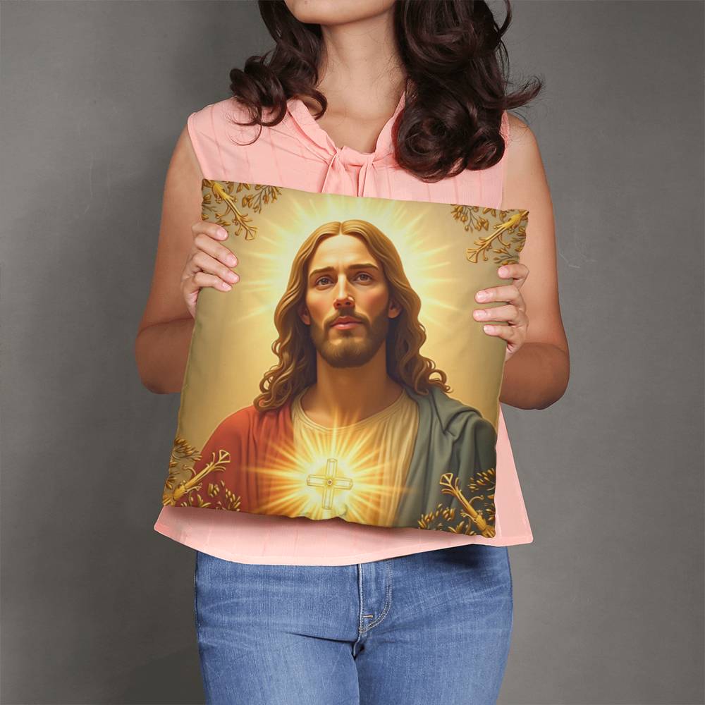 Holy Light Guard Pillow– Jesus’ Portrait, Peaceful Aura, Perfect for Reflection