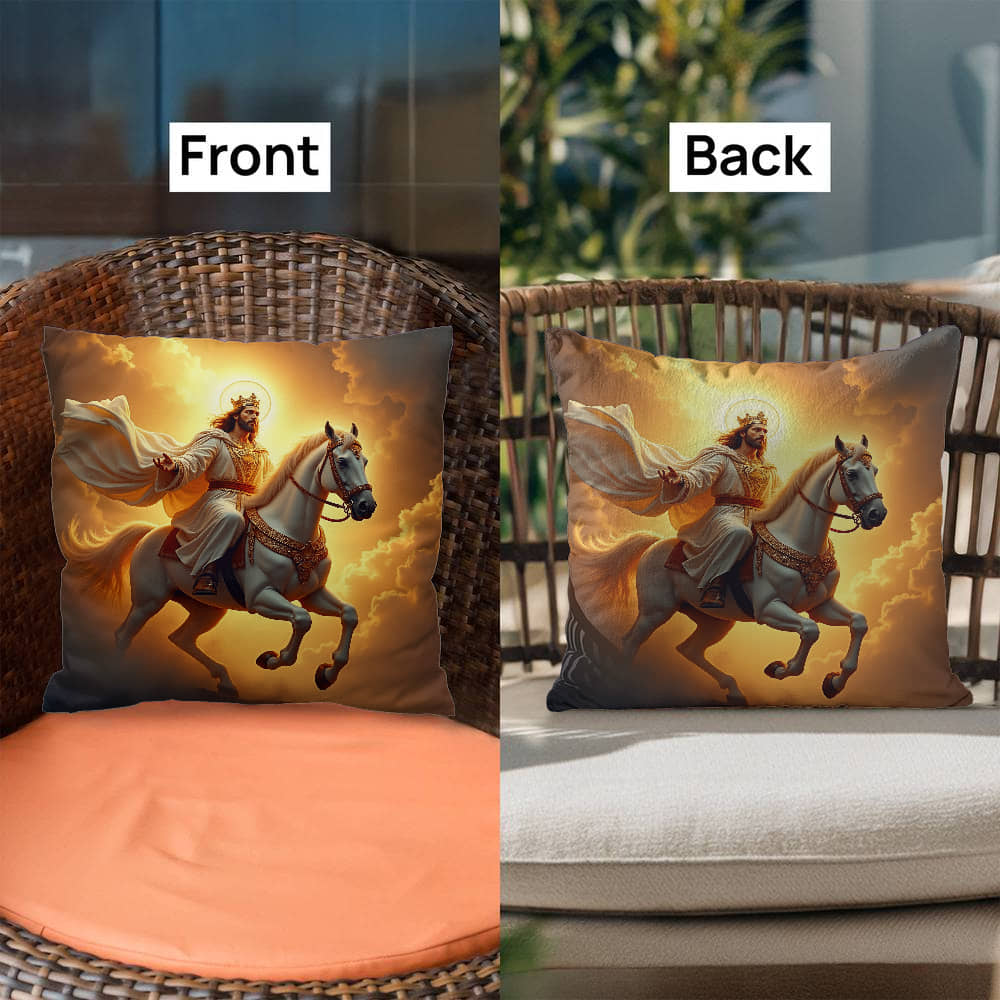 King of Glory Pillow – Majestic Christ, Divine Power, Faith-Inspired Decor