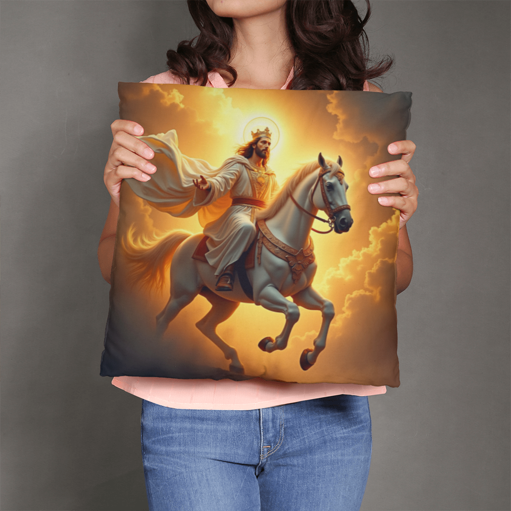 King of Glory Pillow – Majestic Christ, Divine Power, Faith-Inspired Decor