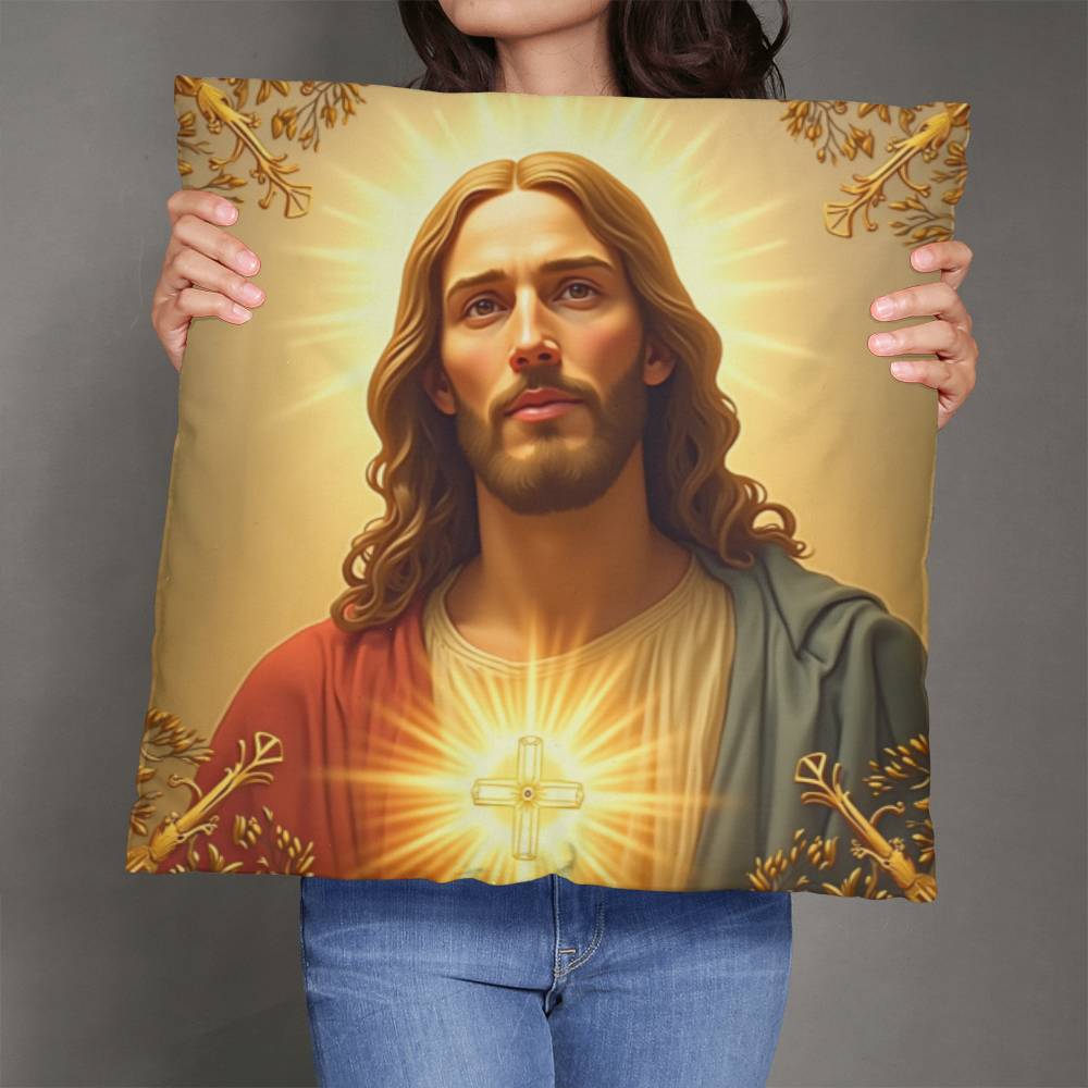 Holy Light Guard Pillow– Jesus’ Portrait, Peaceful Aura, Perfect for Reflection