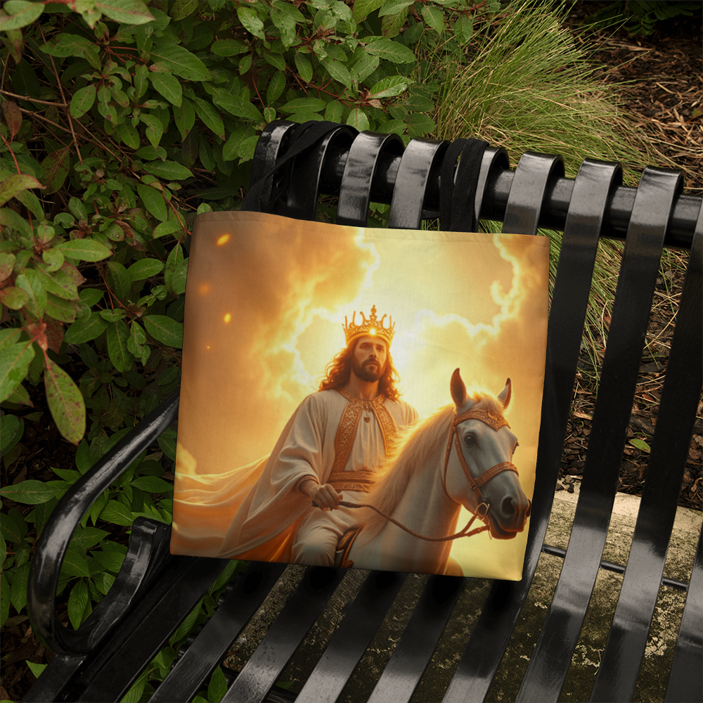 Majestic Christ Tote – Durable Canvas with a Shining, Majestic Image of Jesus