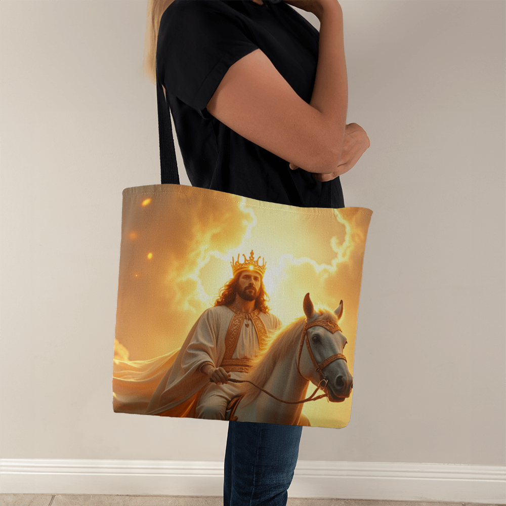 Majestic Christ Tote – Durable Canvas with a Shining, Majestic Image of Jesus