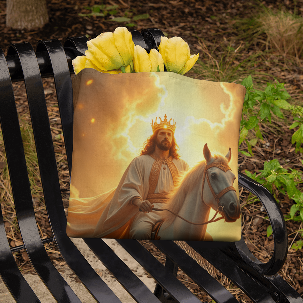 Majestic Christ Tote – Durable Canvas with a Shining, Majestic Image of Jesus