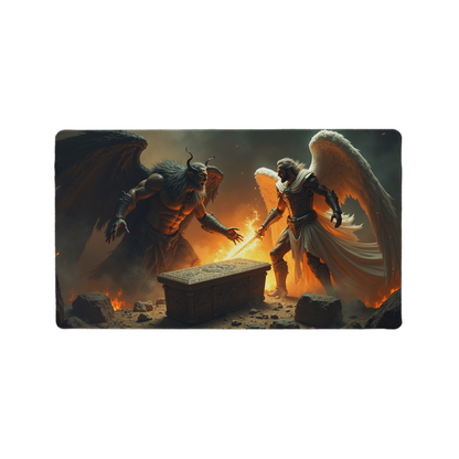 Divine Showdown Gaming Mat – Satan vs. Michael, The Ultimate Clash