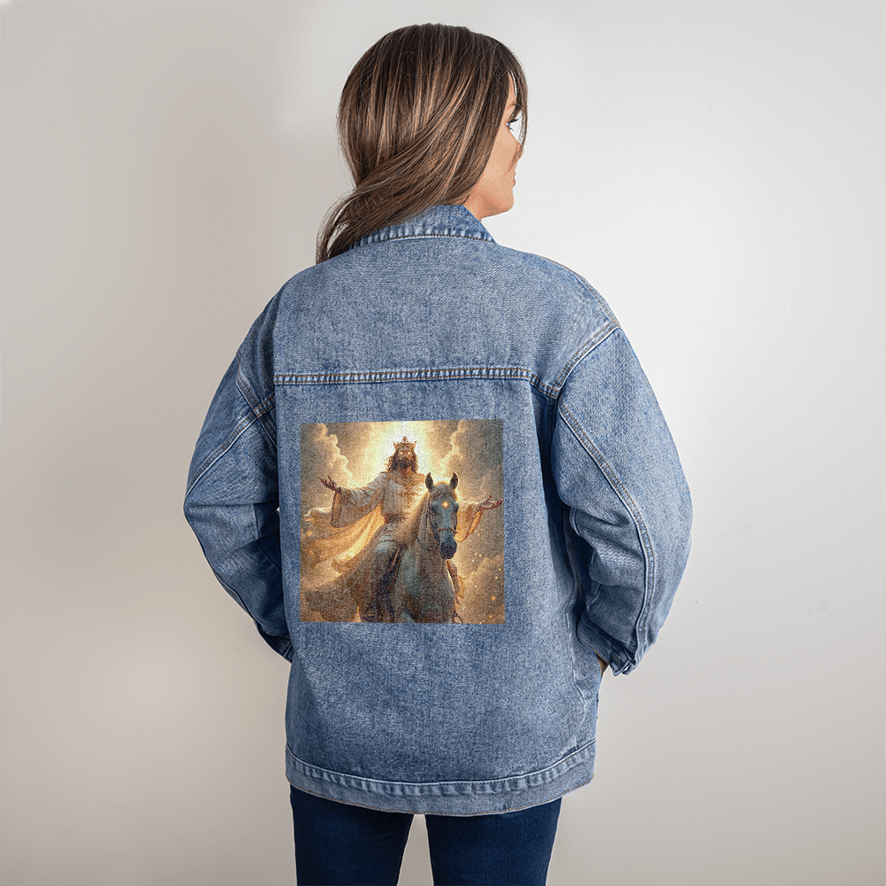 Second Coming Denim Jacket – A Perfect Blend of Classic Fashion and Faith