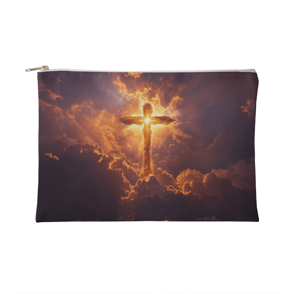 Holy Light Cross Pouch – High-Quality Fabric with a Sacred, Radiant Design