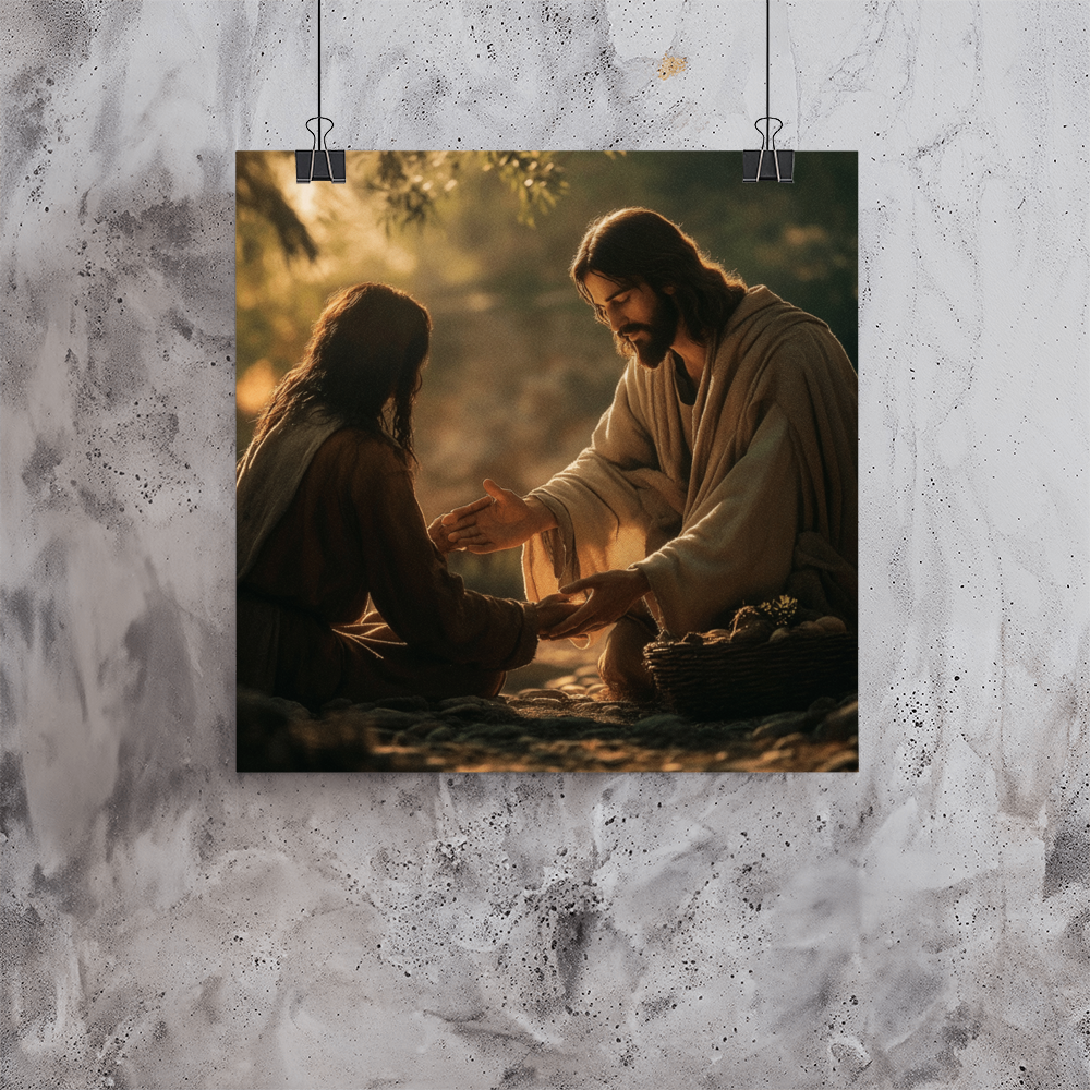 Divine Compassion Wall Art – Gentle Embrace, Sacred Light, A Testament to Grace