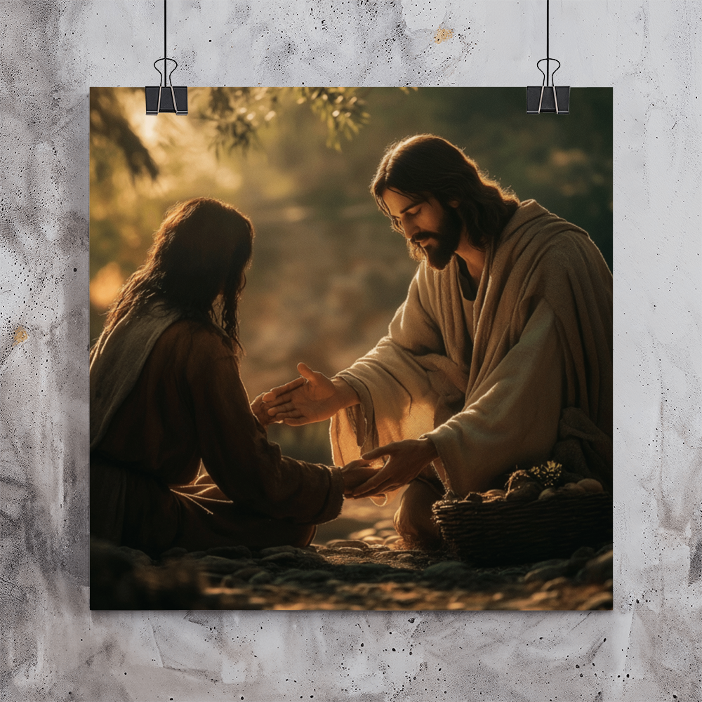 Divine Compassion Wall Art – Gentle Embrace, Sacred Light, A Testament to Grace