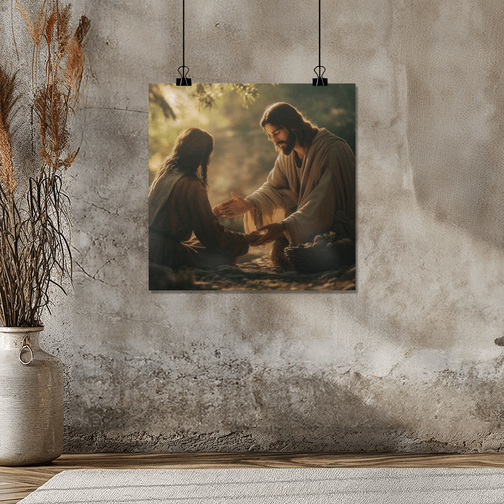 Divine Compassion Wall Art – Gentle Embrace, Sacred Light, A Testament to Grace