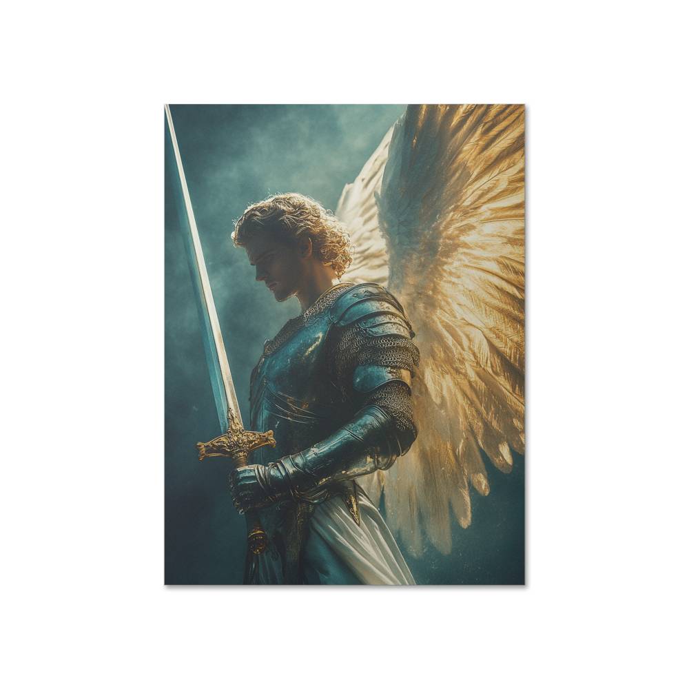 Guardian Angel of Glory Poster – High Gloss, A Celestial Guardian Watching Over You