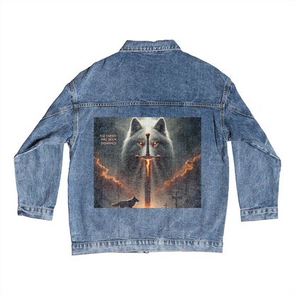 Victory in Christ Denim Jacket – Colossians 2:15, Triumph Over Darkness, A Stylish and Bold Declaration of Faith