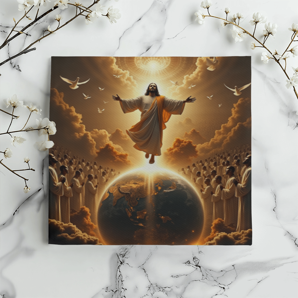 The Coming of Christ Throw Pillow-creating a sacred and redemptive atmosphere.