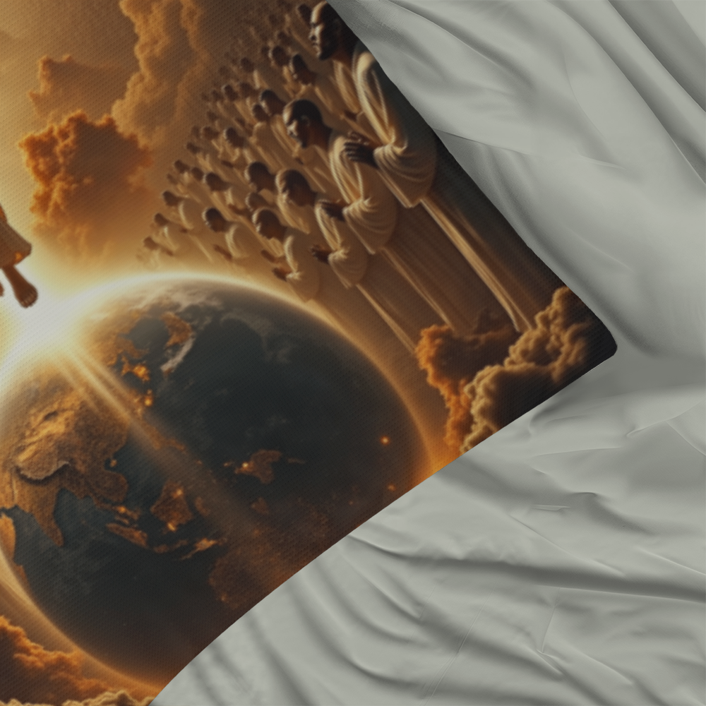 The Coming of Christ Throw Pillow-creating a sacred and redemptive atmosphere.