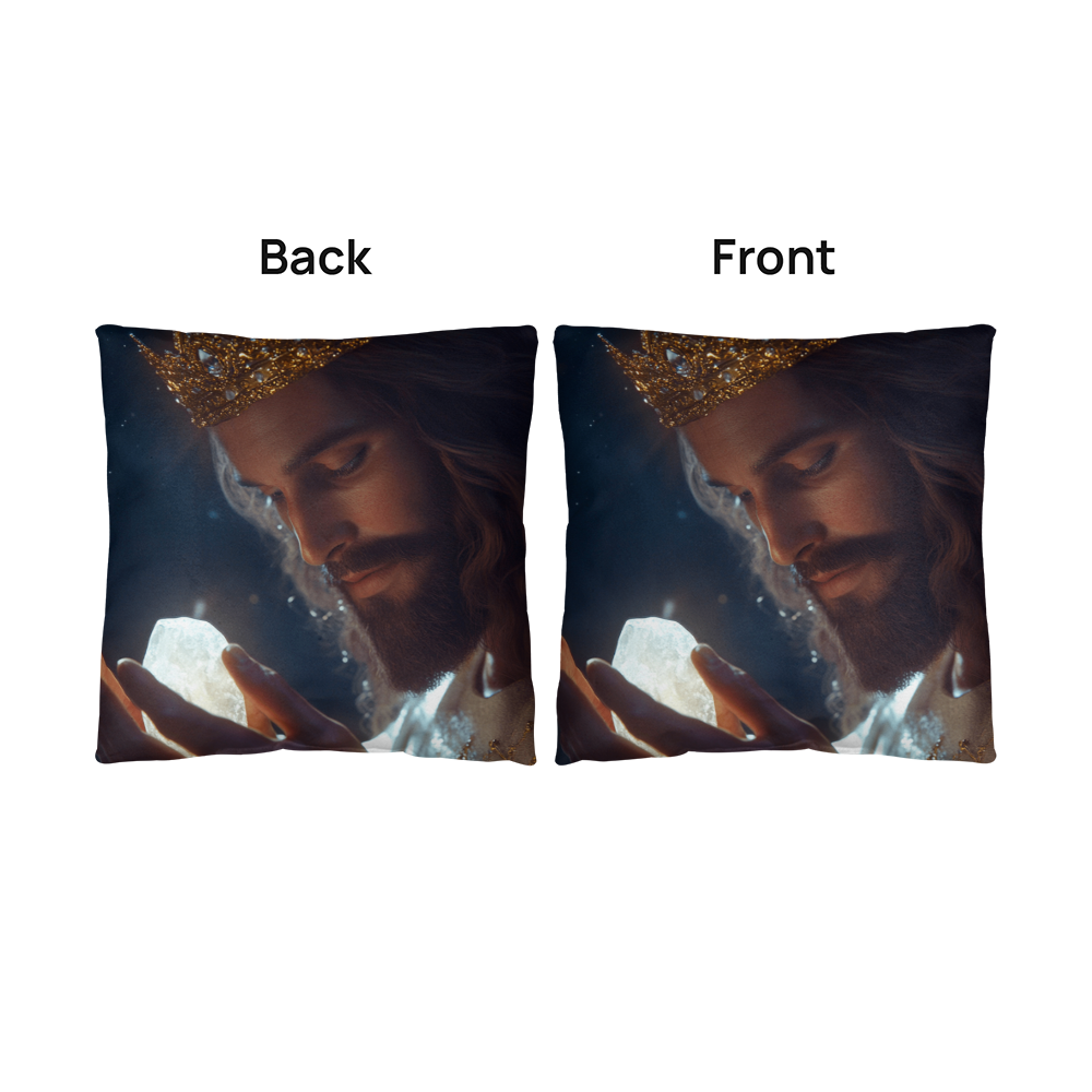 Contemplative Jesus Pillow – Skin-Friendly Fabric with a Quiet, Profound Design