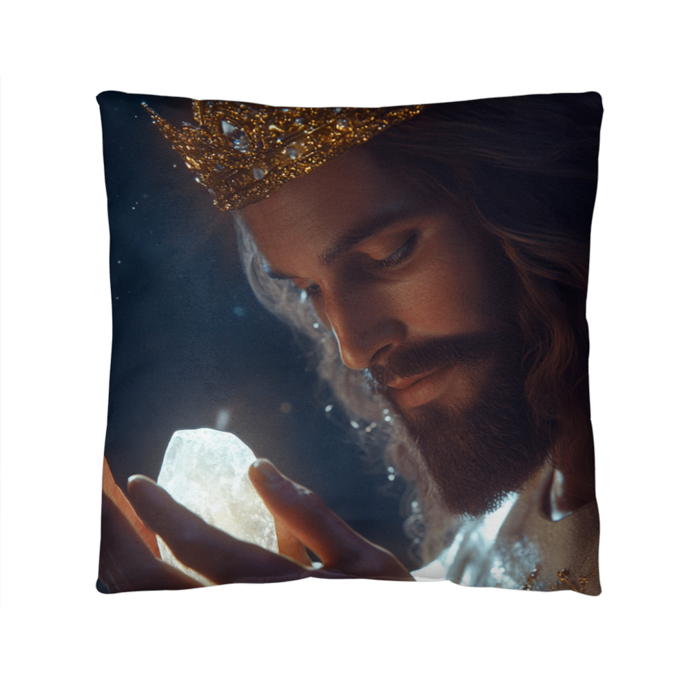 Contemplative Jesus Pillow – Skin-Friendly Fabric with a Quiet, Profound Design