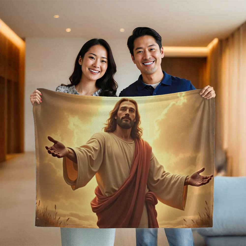 Jesus' Peaceful Embrace Blanket – Ultra-Soft, Cozy, and Inviting for Every Season