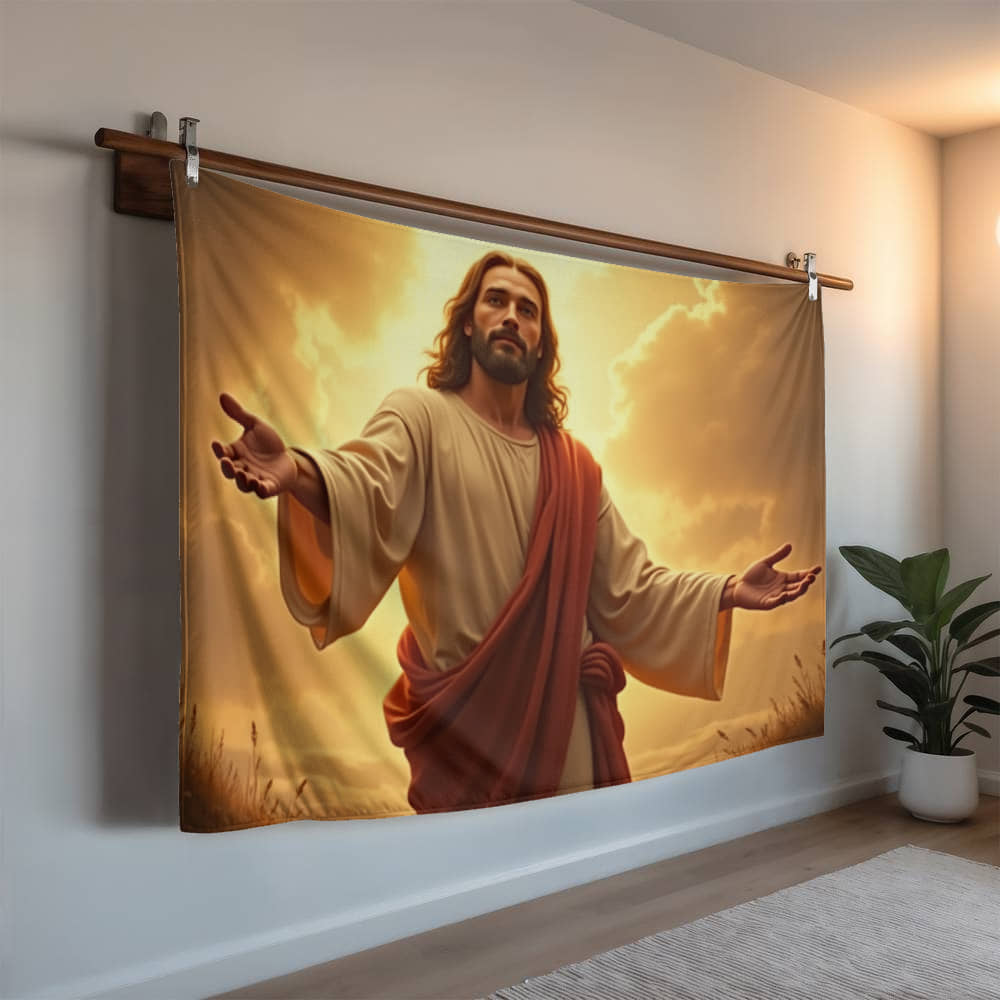 Jesus' Peaceful Embrace Blanket – Ultra-Soft, Cozy, and Inviting for Every Season