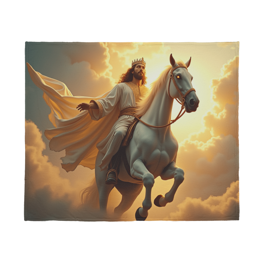 Heavenly King Jesus Blanket – Soft, Durable Material with a Sacred and Majestic Design