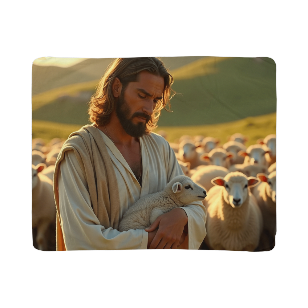 Jesus the Shepherd Blanket – Soft, Cozy, and Serene, Perfect for Peaceful Moments