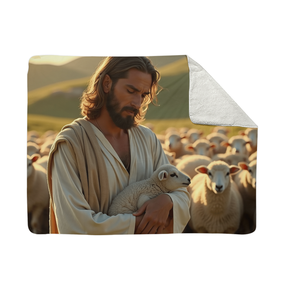 Jesus the Shepherd Blanket – Soft, Cozy, and Serene, Perfect for Peaceful Moments