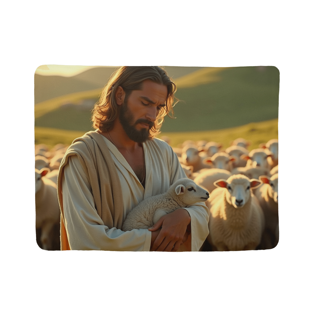 Jesus the Shepherd Blanket – Soft, Cozy, and Serene, Perfect for Peaceful Moments