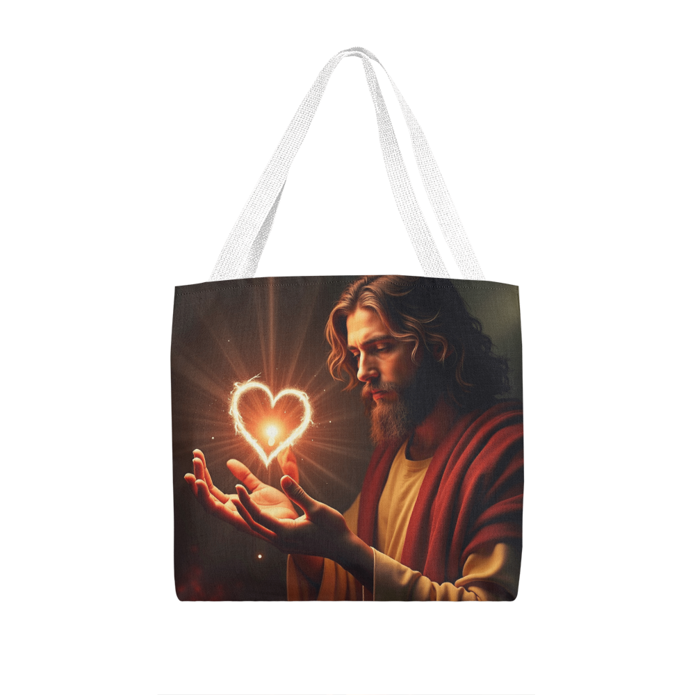 Jesus' Love Classic Tote Bag – Divine Love, Everyday Comfort, Perfect for Faithful Souls