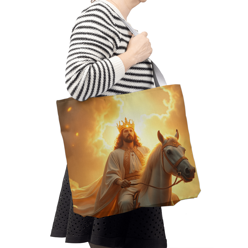 Majestic Christ Tote – Durable Canvas with a Shining, Majestic Image of Jesus