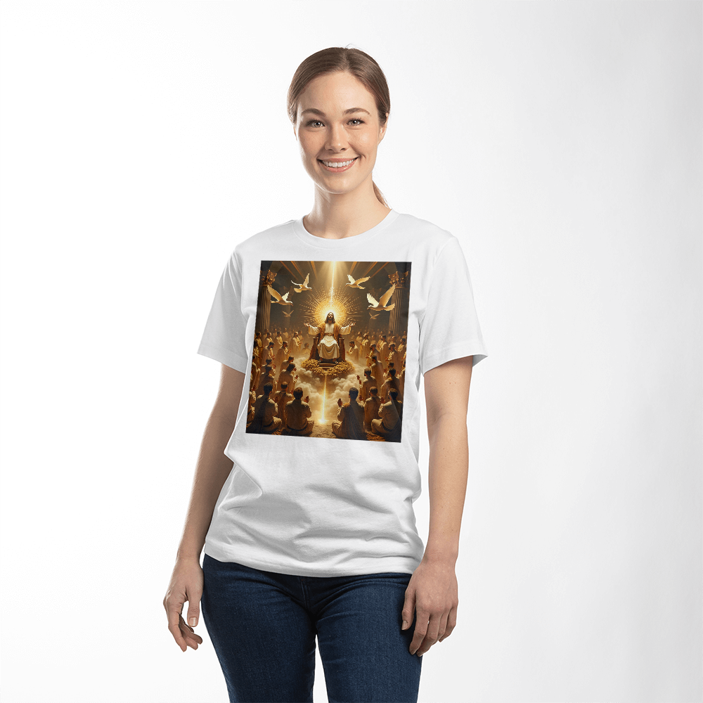 Glorious Faith Round-Neck Tee – Premium Cotton with the Divine Portrait of Jesus