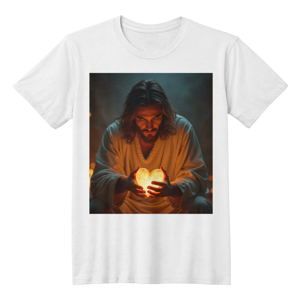 Sacred Heart of Jesus Tee – Soft Cotton with a Divine and Warm Heart Design