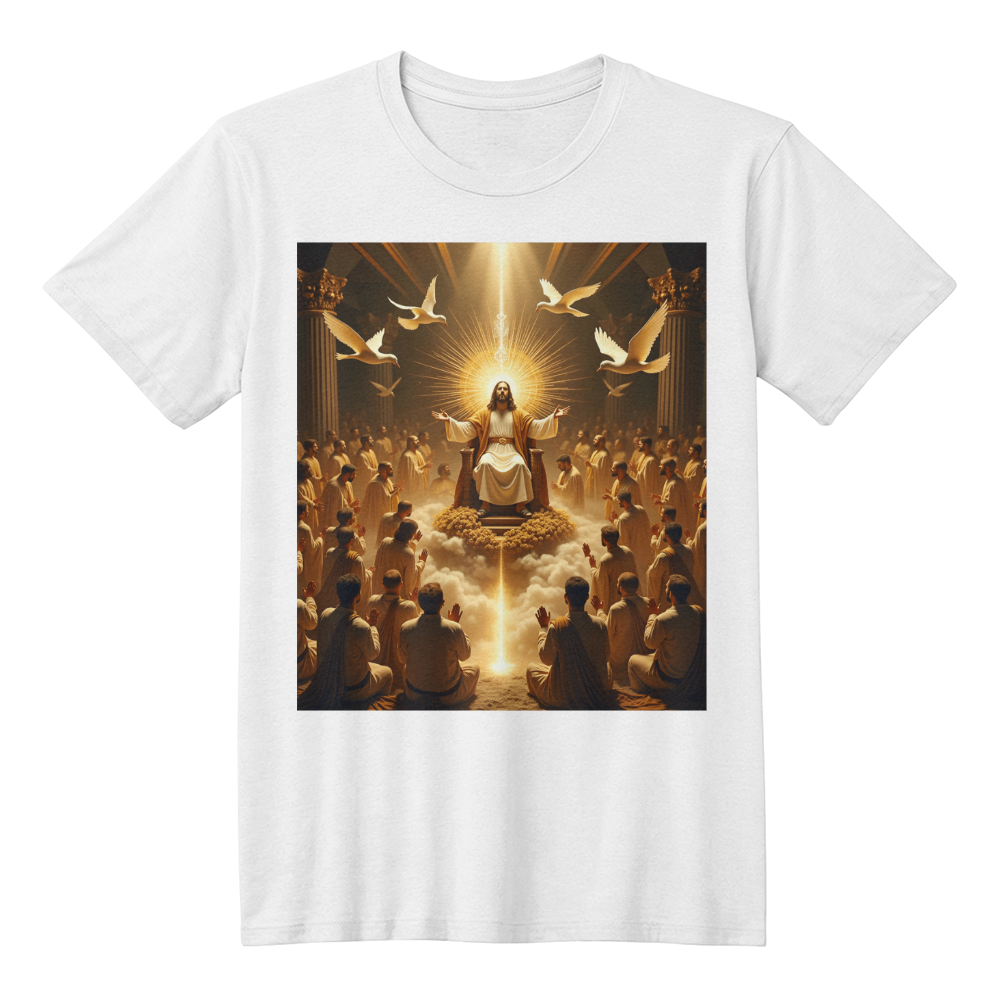 Glorious Faith Round-Neck Tee – Premium Cotton with the Divine Portrait of Jesus