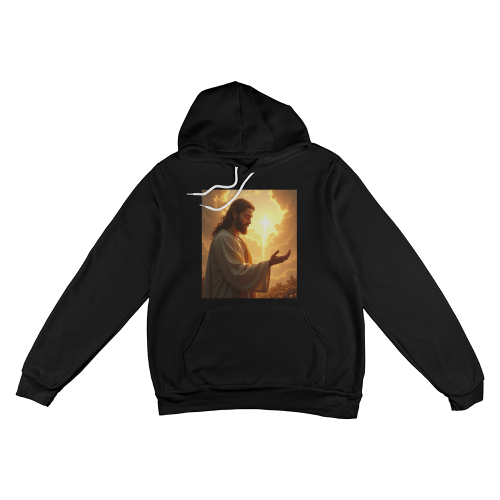 Hands of Compassion Hoodie – Jesus' Outstretched Embrace, Soft Cotton Comfort