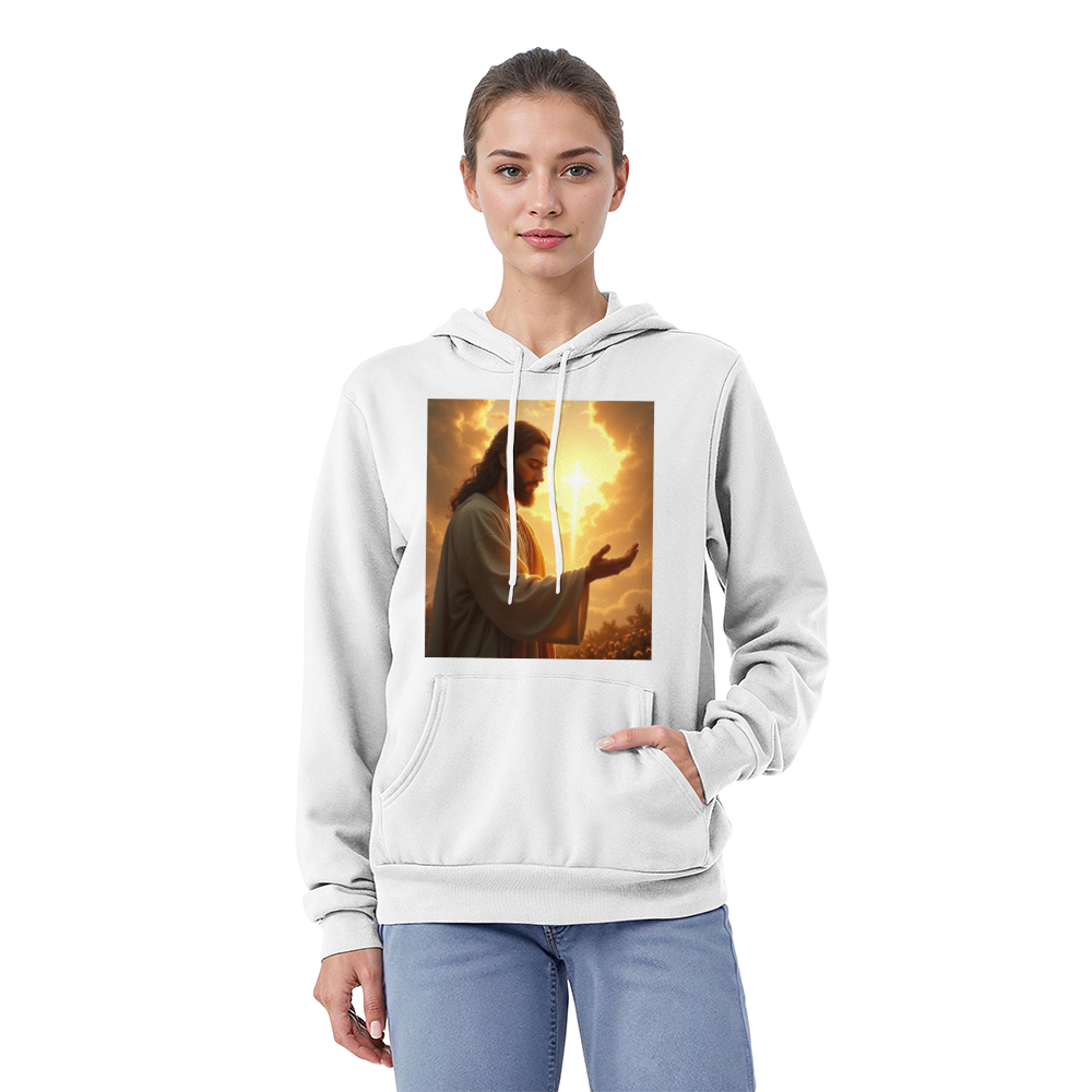 Hands of Compassion Hoodie – Jesus' Outstretched Embrace, Soft Cotton Comfort