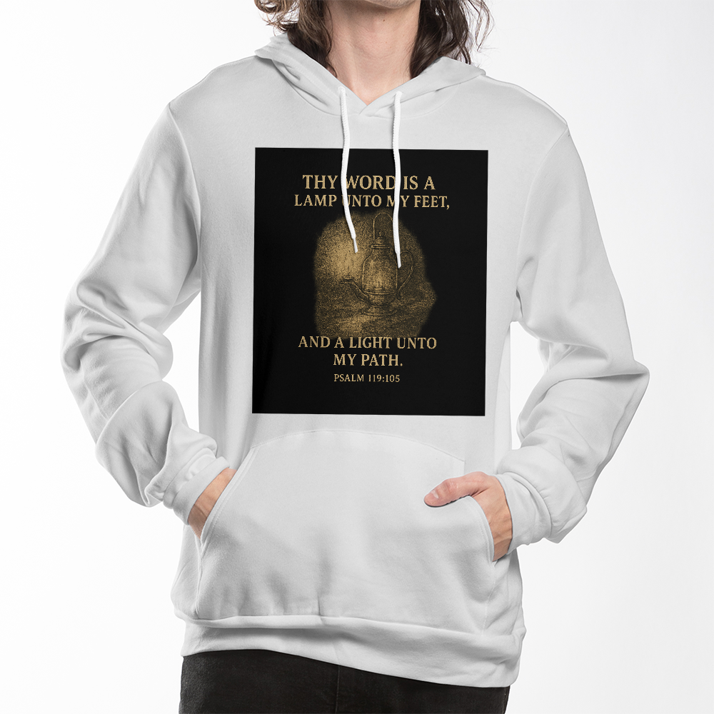 Thy Word Is a Lamp Hoodie – Psalm 119:105 Scripture Sweatshirt – Faith-Based Apparel for Men