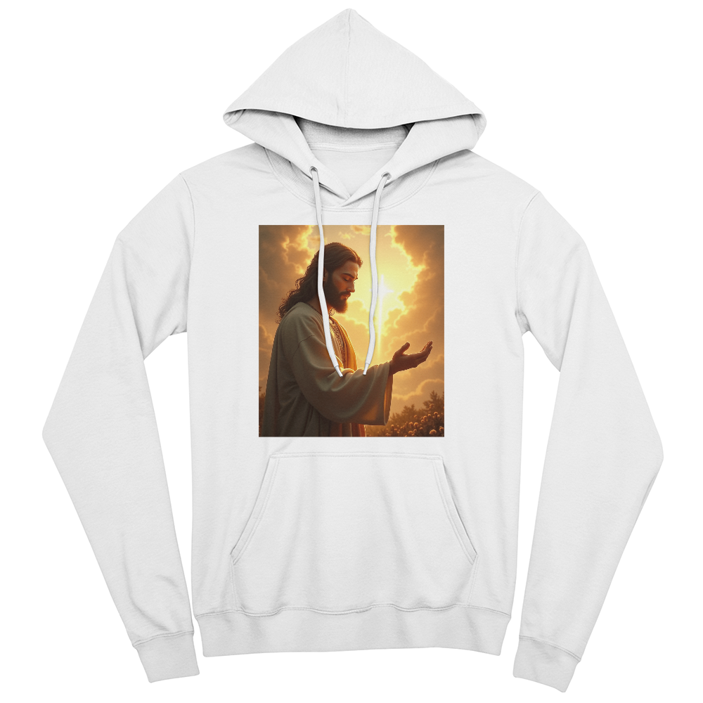 Hands of Compassion Hoodie – Jesus' Outstretched Embrace, Soft Cotton Comfort