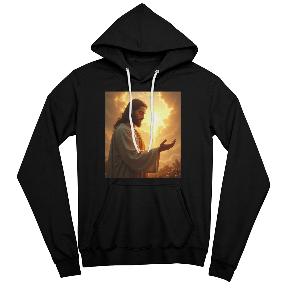 Hands of Compassion Hoodie – Jesus' Outstretched Embrace, Soft Cotton Comfort