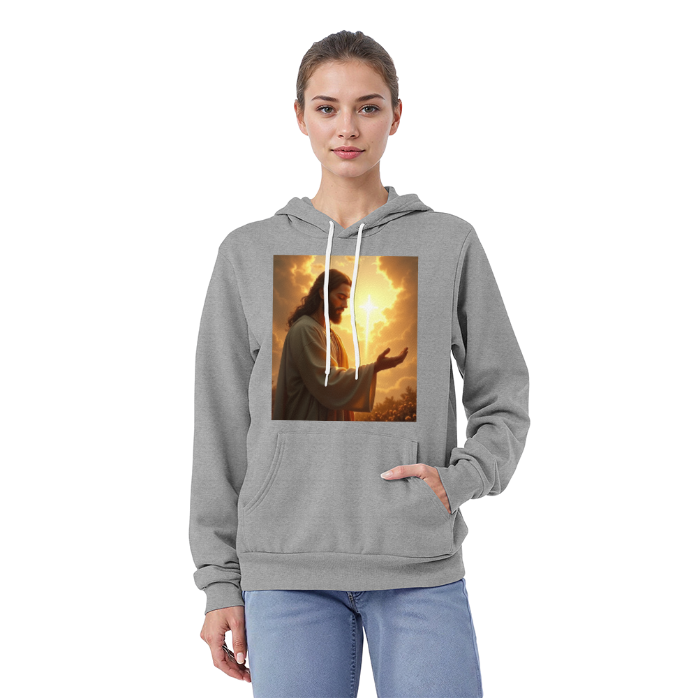 Hands of Compassion Hoodie – Jesus' Outstretched Embrace, Soft Cotton Comfort