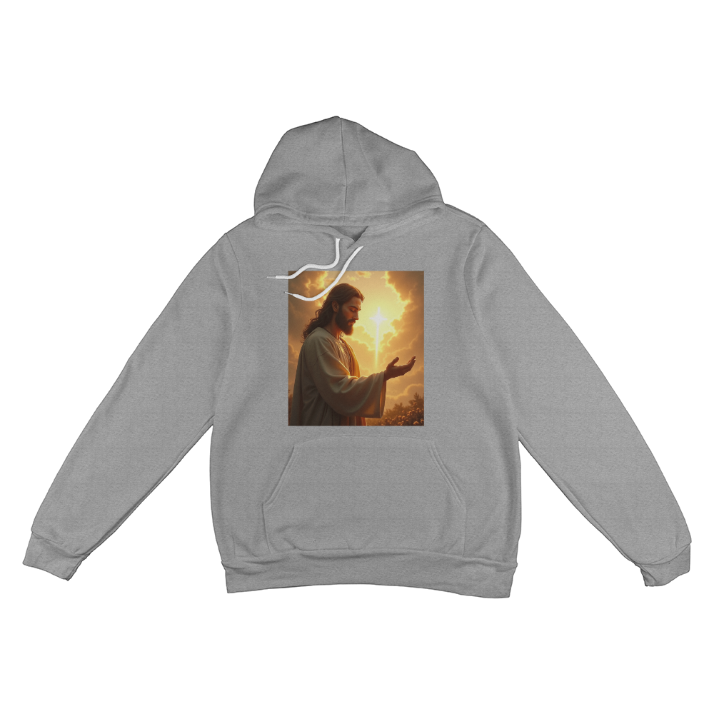 Hands of Compassion Hoodie – Jesus' Outstretched Embrace, Soft Cotton Comfort