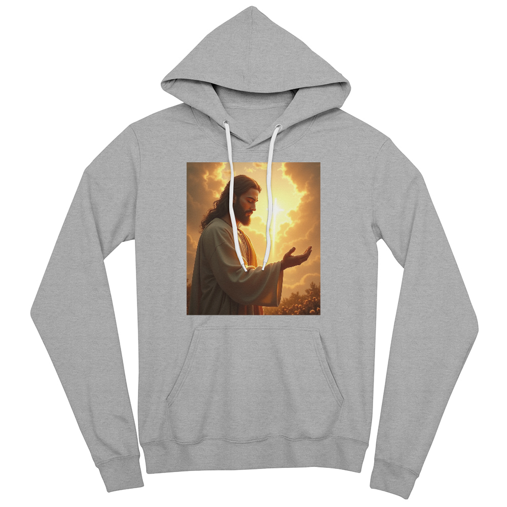 Hands of Compassion Hoodie – Jesus' Outstretched Embrace, Soft Cotton Comfort