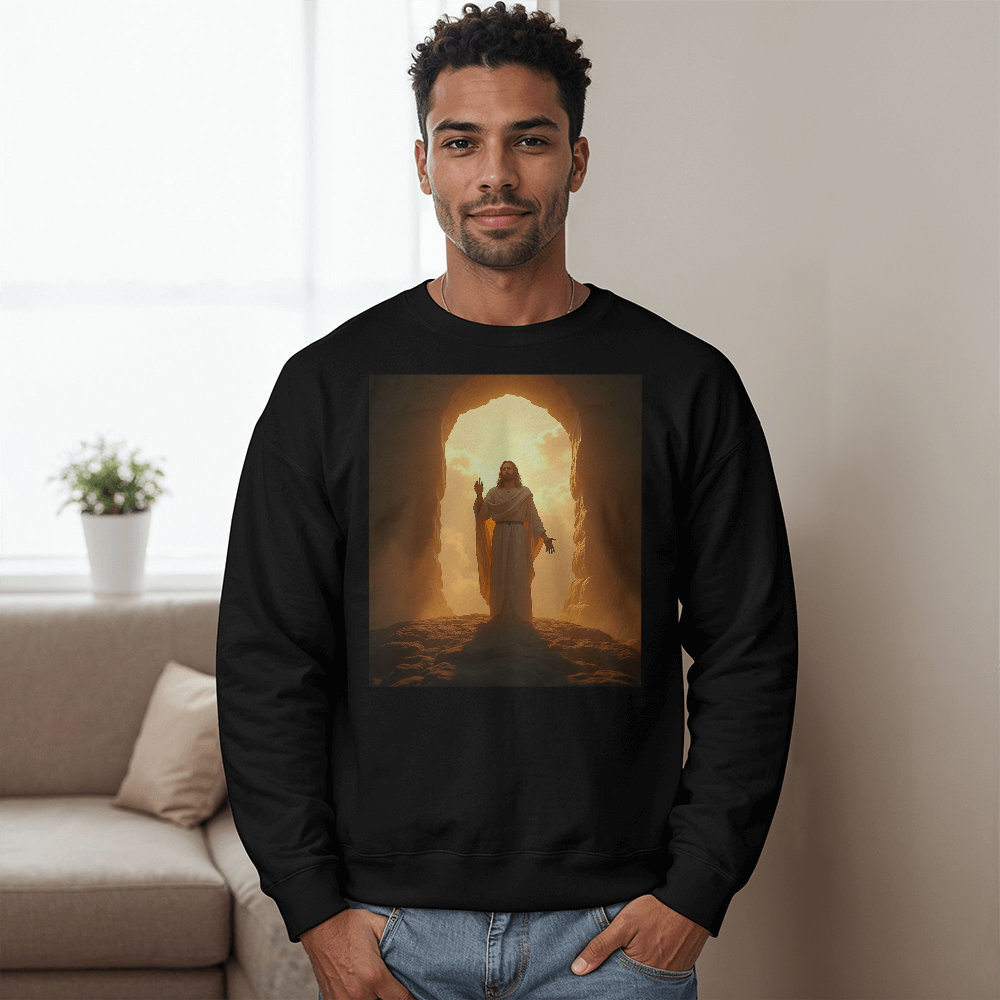 Resurrection of Jesus Crewneck – Embrace New Life, Soft Cotton Comfort