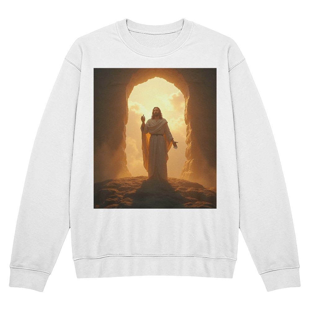 Resurrection of Jesus Crewneck – Embrace New Life, Soft Cotton Comfort