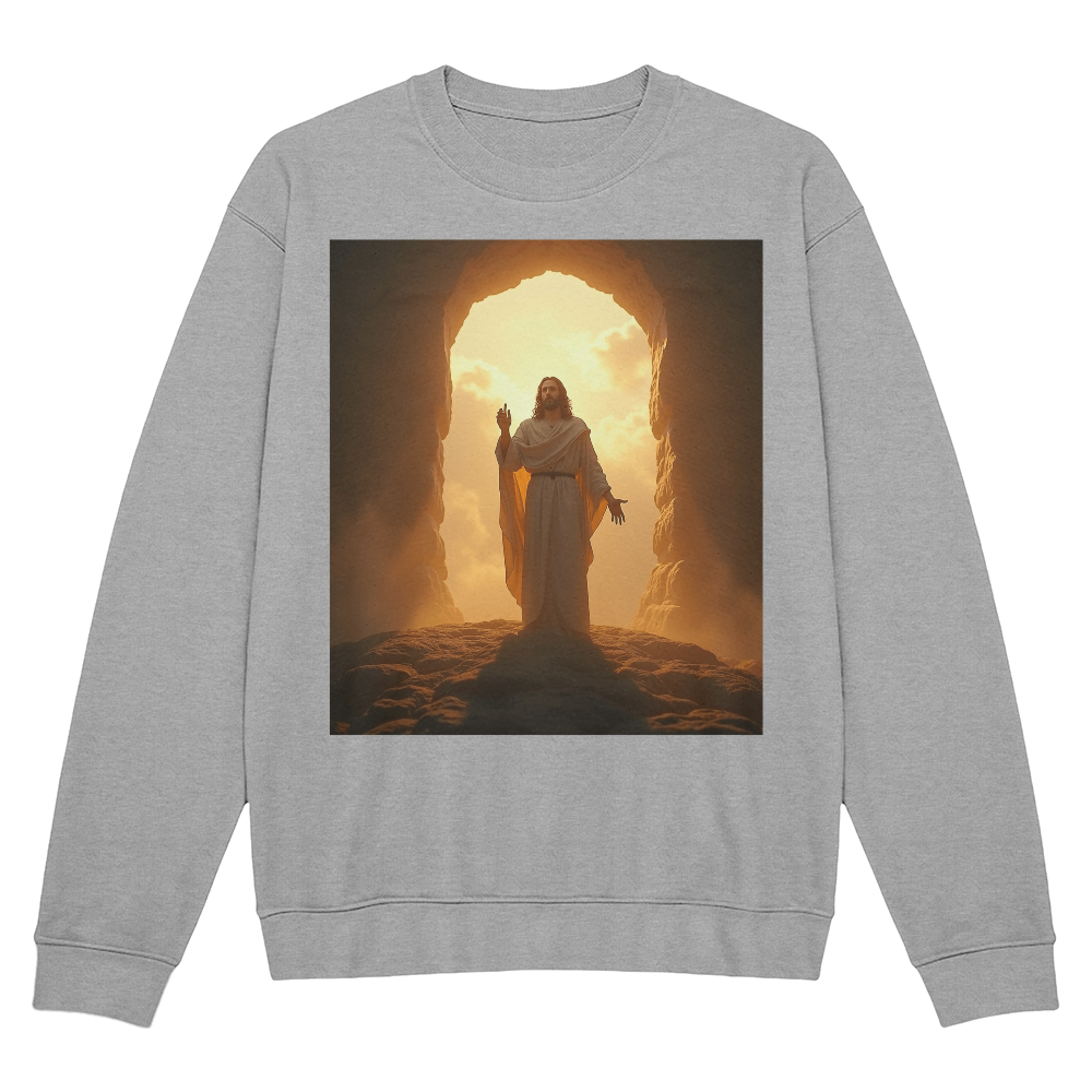 Resurrection of Jesus Crewneck – Embrace New Life, Soft Cotton Comfort