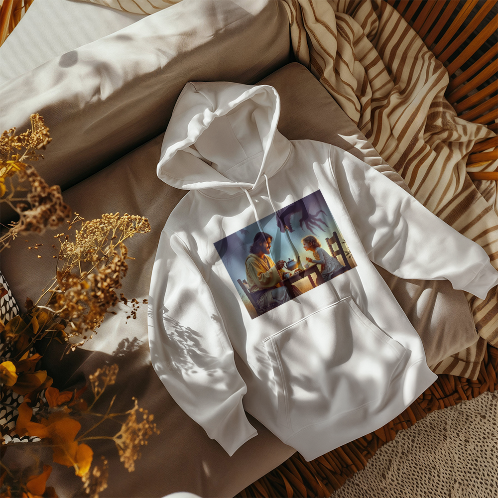 Divine Serenity Amidst Darkness  Hoodie – A Visionary Design for Fearless Hearts