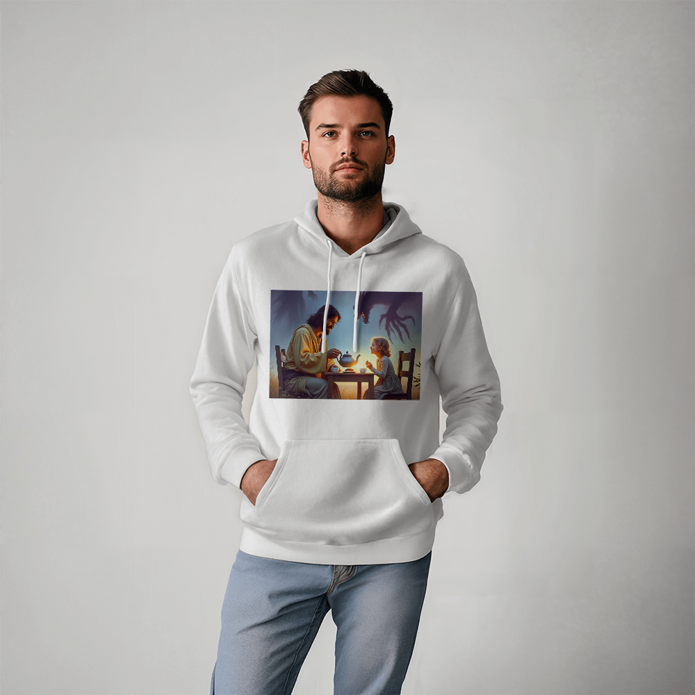 Divine Serenity Amidst Darkness  Hoodie – A Visionary Design for Fearless Hearts