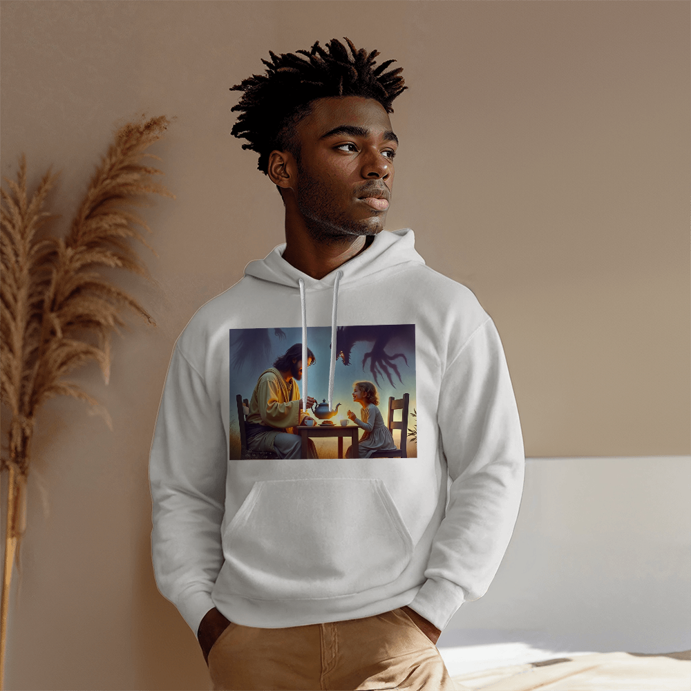 Divine Serenity Amidst Darkness  Hoodie – A Visionary Design for Fearless Hearts